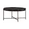 Armen Living Sylvie Brushed Oak and Metal Round Coffee Table LCSYCOBL - alternate 1